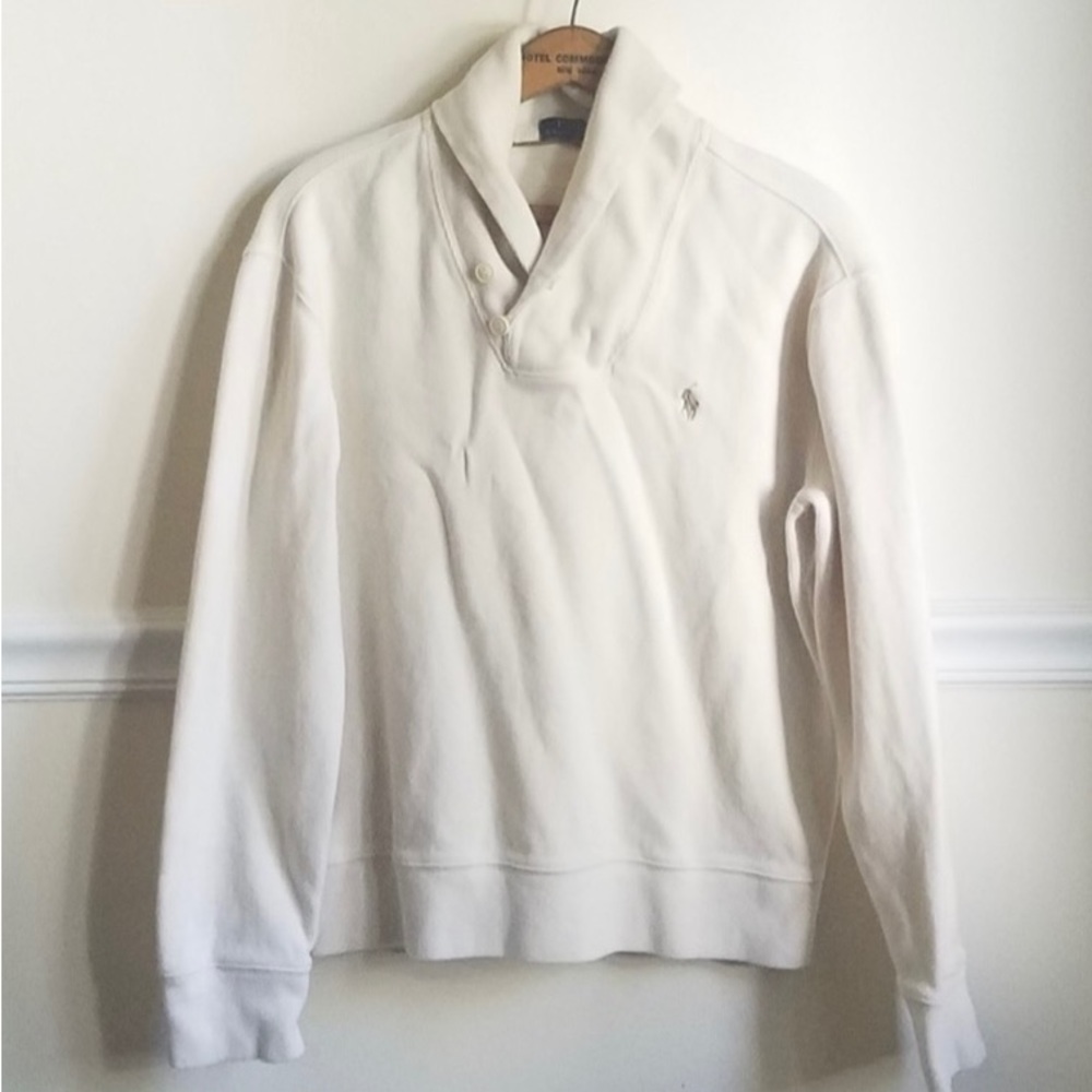 Polo Ralph Lauren-Cream Shawl Pullover -
